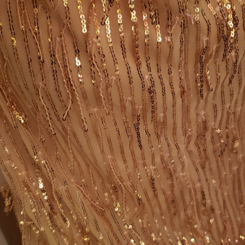 NWT gold sequin v-neck cocktail dress m - Picture 6 of 13